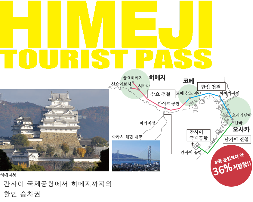 Himeji Tourist Pass 45%discount! Price2,200yen