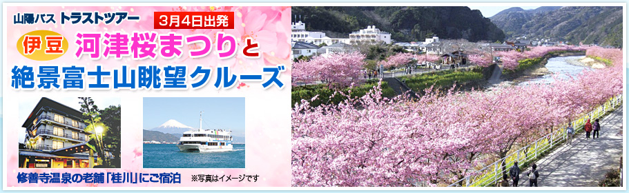 伊豆河津桜まつりと絶景富士山眺望クルーズ