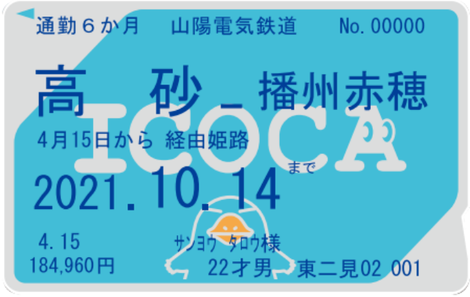 ★最新 山陽電気鉄道（山陽電鉄) 電車・山陽バス共通乗車証 定期券型☆株主優待